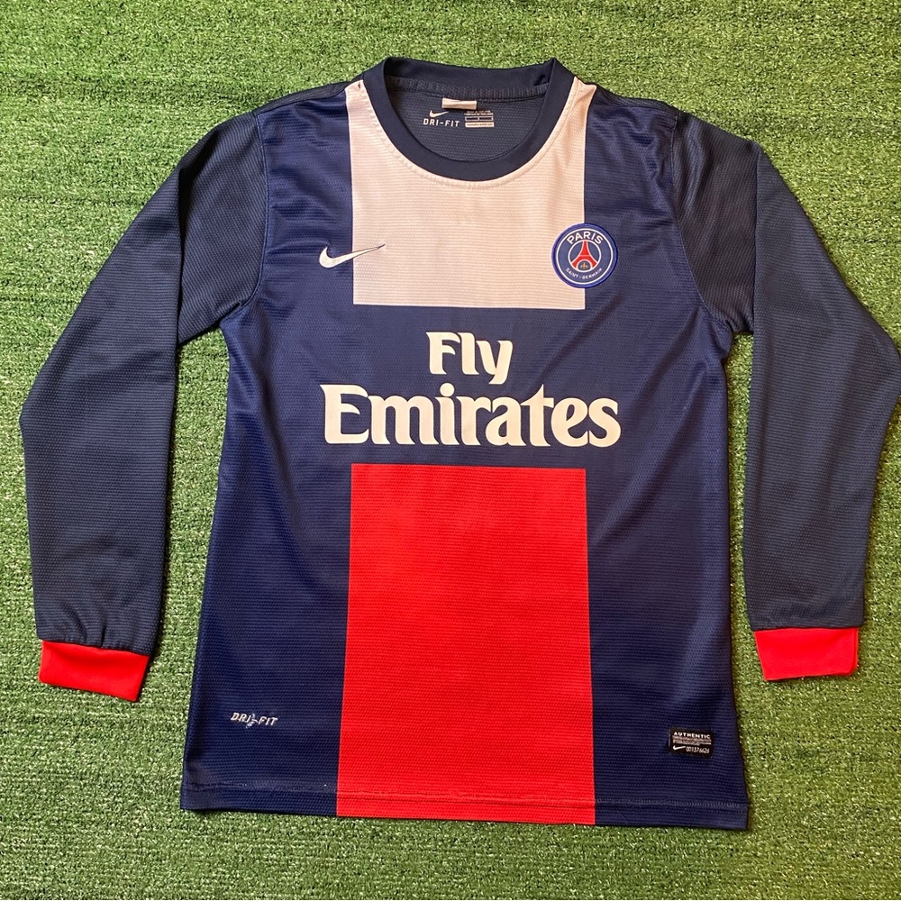 Nike Paris Saint Germain PSG FC Long Sleeve Soccer Jersey Mens Small